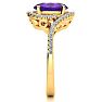 2 1/2 Carat Oval Shape Amethyst and Halo Diamond Ring In 14 Karat Yellow Gold Image-4