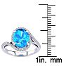 3 1/2 Carat Oval Shape Blue Topaz and Halo Diamond Ring In 14 Karat White Gold Image-5