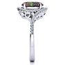 2-1/2 Carat Oval Shape Mystic Topaz Ring With Curving Diamond Halo In 14 Karat White Gold Image-4