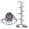 2-1/2 Carat Oval Shape Mystic Topaz Ring With Curving Diamond Halo In 14 Karat White Gold Image-5