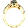 2-1/2 Carat Oval Shape Mystic Topaz Ring With Curving Diamond Halo In 14 Karat Yellow Gold Image-3