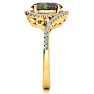 2-1/2 Carat Oval Shape Mystic Topaz Ring With Curving Diamond Halo In 14 Karat Yellow Gold Image-4