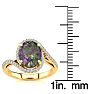2-1/2 Carat Oval Shape Mystic Topaz Ring With Curving Diamond Halo In 14 Karat Yellow Gold Image-5