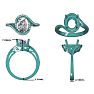 Aquamarine Ring: Aquamarine Jewelry: 2 1/2 Carat Oval Shape Aquamarine and Halo Diamond Ring In 14 Karat Rose Gold Image-7