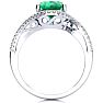 2 1/2 Carat Oval Shape Emerald and Halo Diamond Ring In 14 Karat White Gold Image-3