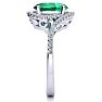 2 1/2 Carat Oval Shape Emerald and Halo Diamond Ring In 14 Karat White Gold Image-4