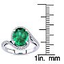 2 1/2 Carat Oval Shape Emerald and Halo Diamond Ring In 14 Karat White Gold Image-5