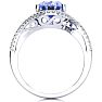 2 3/4 Carat Oval Shape Tanzanite and Halo Diamond Ring In 14 Karat White Gold Image-3