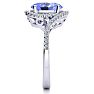 2 3/4 Carat Oval Shape Tanzanite and Halo Diamond Ring In 14 Karat White Gold Image-4