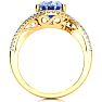 2 3/4 Carat Oval Shape Tanzanite and Halo Diamond Ring In 14 Karat Yellow Gold Image-3
