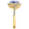 2 3/4 Carat Oval Shape Tanzanite and Halo Diamond Ring In 14 Karat Yellow Gold Image-4