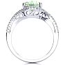 2 1/2 Carat Oval Shape Green Amethyst and Halo Diamond Ring In 14 Karat White Gold Image-3