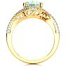 2 1/2 Carat Oval Shape Green Amethyst and Halo Diamond Ring In 14 Karat Yellow Gold Image-3