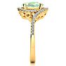 2 1/2 Carat Oval Shape Green Amethyst and Halo Diamond Ring In 14 Karat Yellow Gold Image-4