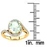 2 1/2 Carat Oval Shape Green Amethyst and Halo Diamond Ring In 14 Karat Yellow Gold Image-5