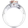 2-1/2 Carat Oval Shape Morganite and Halo Diamond Ring In 14 Karat White Gold Image-3