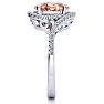 2-1/2 Carat Oval Shape Morganite and Halo Diamond Ring In 14 Karat White Gold Image-4