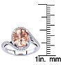 2-1/2 Carat Oval Shape Morganite and Halo Diamond Ring In 14 Karat White Gold Image-5