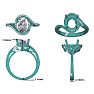 2-1/2 Carat Oval Shape Morganite and Halo Diamond Ring In 14 Karat White Gold Image-7