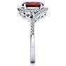 3 1/3 Carat Oval Shape Ruby and Halo Diamond Ring In 14 Karat White Gold Image-4