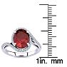 3 1/3 Carat Oval Shape Ruby and Halo Diamond Ring In 14 Karat White Gold Image-5