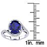 3 1/3 Carat Oval Shape Sapphire and Halo Diamond Ring In 14 Karat White Gold Image-5