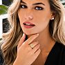 3 Carat Cushion Cut Peridot and Halo Diamond Ring With Fancy Band In 14 Karat Yellow Gold Image-4