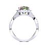 2-1/2 Carat Cushion Shape Mystic Topaz Ring With Diamond Halo In 14 Karat White Gold Image-3