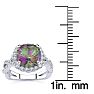 2-1/2 Carat Cushion Shape Mystic Topaz Ring With Diamond Halo In 14 Karat White Gold Image-5