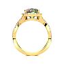 2-1/2 Carat Cushion Shape Mystic Topaz Ring With Diamond Halo In 14 Karat Yellow Gold Image-3