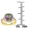 2-1/2 Carat Cushion Shape Mystic Topaz Ring With Diamond Halo In 14 Karat Yellow Gold Image-5