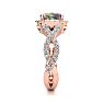2-1/2 Carat Cushion Shape Mystic Topaz Ring With Diamond Halo In 14 Karat Rose Gold Image-4