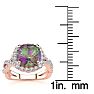 2-1/2 Carat Cushion Shape Mystic Topaz Ring With Diamond Halo In 14 Karat Rose Gold Image-5