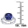 3 Carat Cushion Cut Tanzanite and Halo Diamond Ring With Fancy Band In 14 Karat White Gold Image-6