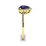 3/4 Carat Pear Shape Amethyst and Halo Diamond Ring In 14 Karat Yellow Gold Image-3