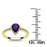 3/4 Carat Pear Shape Amethyst and Halo Diamond Ring In 14 Karat Yellow Gold Image-5