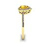 3/4 Carat Pear Shape Citrine and Halo Diamond Ring In 14 Karat Yellow Gold Image-3