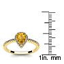 3/4 Carat Pear Shape Citrine and Halo Diamond Ring In 14 Karat Yellow Gold Image-5