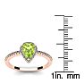 1 Carat Pear Shape Peridot and Halo Diamond Ring In 14 Karat Rose Gold Image-5