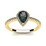 1 Carat Pear Shape Mystic Topaz Ring With Diamond Halo In 14 Karat Yellow Gold Image-1