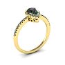 1 Carat Pear Shape Mystic Topaz Ring With Diamond Halo In 14 Karat Yellow Gold Image-2
