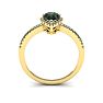 1 Carat Pear Shape Mystic Topaz Ring With Diamond Halo In 14 Karat Yellow Gold Image-4
