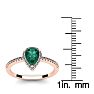 3/4 Carat Pear Shape Emerald and Halo Diamond Ring In 14 Karat Rose Gold Image-5