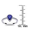 1 Carat Pear Shape Tanzanite and Halo Diamond Ring In 14 Karat White Gold Image-5