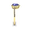 1 Carat Pear Shape Tanzanite and Halo Diamond Ring In 14 Karat Yellow Gold Image-3