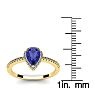 1 Carat Pear Shape Tanzanite and Halo Diamond Ring In 14 Karat Yellow Gold Image-5