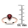Garnet Ring: Garnet Jewelry: 1 Carat Pear Shape Garnet and Halo Diamond Ring In 14 Karat Rose Gold Image-5