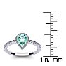 3/4 Carat Pear Shape Green Amethyst and Halo Diamond Ring In 14 Karat White Gold Image-5