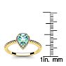 3/4 Carat Pear Shape Green Amethyst and Halo Diamond Ring In 14 Karat Yellow Gold Image-5