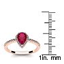 1 Carat Pear Shape Ruby and Halo Diamond Ring In 14 Karat Rose Gold Image-5
